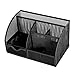 Exerz Desk Organizer Black Office Desk Accessories Supplies Office Storage Desktop Pencil Pen Holder with Drawer Home Workspace