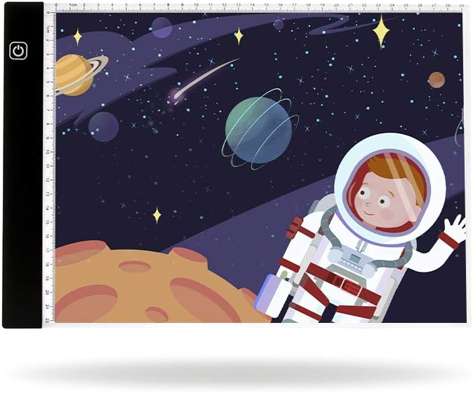 A4 Light Table，Drawing Calligraphy Practice，Light Box Tracer，LED Artists Light Box，CT Film Viewing，Professional Animation Copy Gift(A4-Rimless)