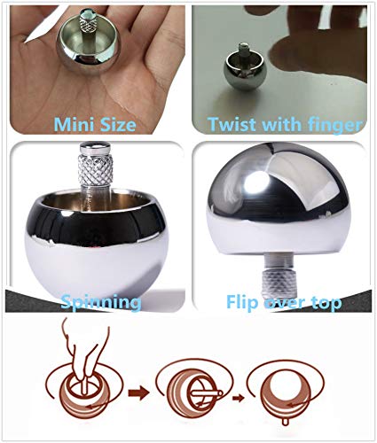 Joytech Metal Flip Over Top Stainless-Steel Spinning Top Amazing Toy Gift T005
