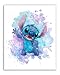 Summit Designs Lilo and Stitch Watercolor Art Prints – Set of 3 (8x10) Photos - Ohana Means Family