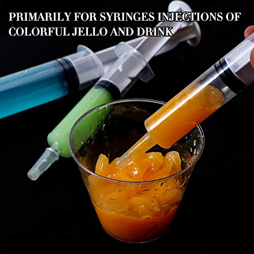 FOCUSLINE 50 Pack Jello Shot Syringes, 1.5 OZ Capacity Reusable Party
