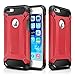 iPhone 5S Case,iPhone SE Case,Wollony Rugged Hybrid Dual Layer Armor Protective Back Case Shockproof Cover for iPhone SE/5/5S - Heavy Duty - Slim Hard Shell Protection - Impact Resistant Bumper (Red)