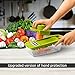 Mandoline Slicer, Coolcha Vegetable Grater & Julienne Slicer Cutter for Cucumber, Onion, Cheese With 7 Thickness Settings Interchangeable Stainless Steel Blades +Food Container - Mandolin