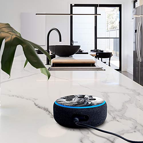 Black and White Swirl Marble - Vinyl Decal Skin Compatible with Amazon Echo Dot 3rd Generation Alexa - Decorations for Your Smart Home Speakers, Great Gift for mom, dad, Birthday, Kids