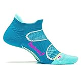 Feetures! - Elite Light Cushion - No Show Tab - Capri/Pink Pop - Size Small - Athletic Running Socks