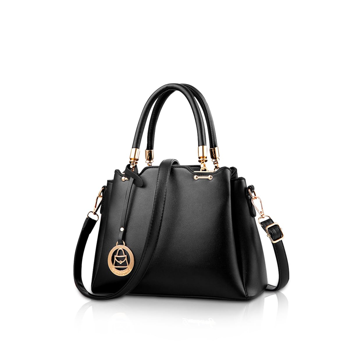 NICOLE & DORIS Women Handbags Handle Bag Shoulder Bags Tote Bags Large Multi Pockets Crossbody Bag for Ladies PU Leather Bag Black