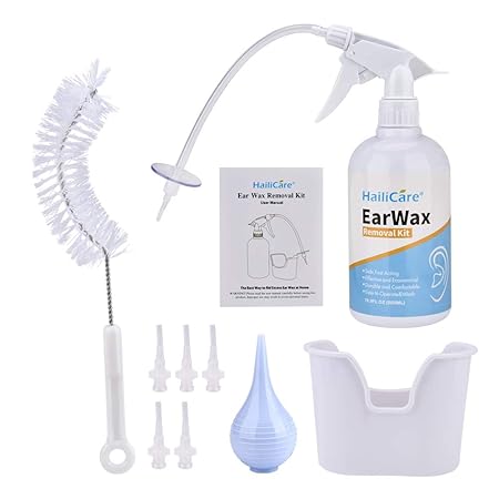 Ohrenschmalz Entfernungs Kit - HailiCare Ohrenreiniger System zur Ohrreinigung, Ohrendusche Bewässerung für Erwachsene &Kinde