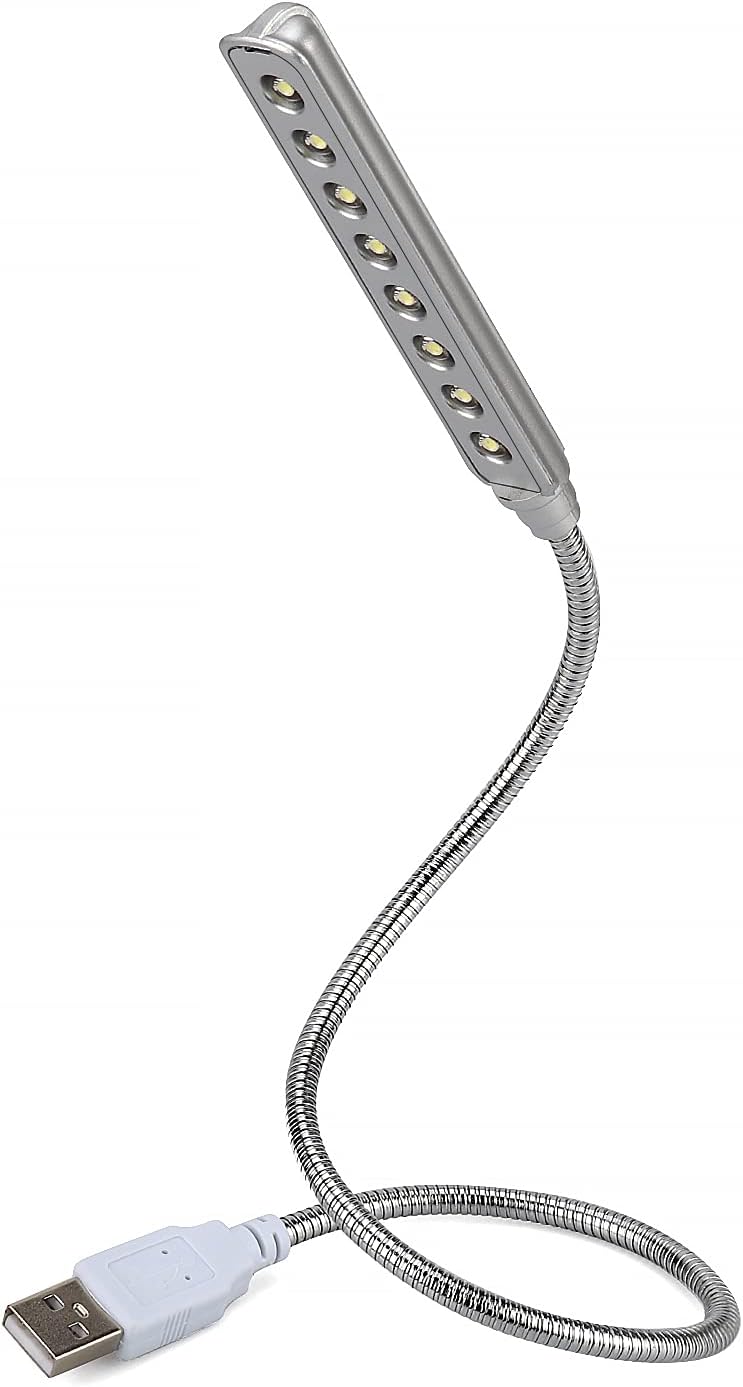 Daffodil USB Keyboard Light ULT05S - Flexible Gooseneck LED Lamp Silver