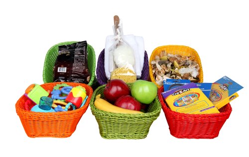 Colorbasket 31404-202 Rectangular Food Basket, Water Resistant, Microwave Safe, BPA Free, Lime Green, Set of 3 - Thumbnail 3