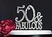 50 Cake Topper - Premium Silver Metal - 50 and Fabulous - 50th Birthday Party Sparkly Rhinestone Decoration Makes a Great Centerpiece - Now Protected in a Box