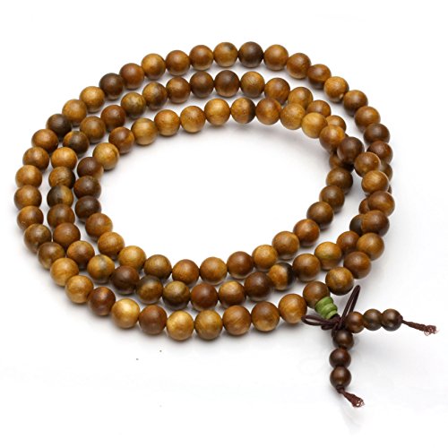 Milakoo 8mm Mala Beads 108 Link Wrist Bracelet/Necklace for Prayer Buddha Meditation Tibetan