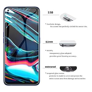 GEEMEE Pellicola Vetro Temperato+Fotocamera Vetro temperato per OPPO Realme 7 Pro,【2 Pack +2 Pack 】 9H Protezione… - immagine 7