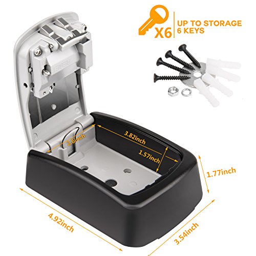 Key Storage Lock Box Victostar 4 Digit Combination Wall Mounted lockbox Key Safe Security Storage Case Organizer Resettable Code - Thumbnail 6