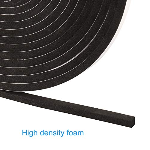 2 Pack Foam Seal Tape for Door Window Insulation, Soundproof and Shockproof Foam Adhensive Strip, 3/8"Wx3/16"T Single Sided Foam Tape, Cold Air and Draft Closed Cell Seal StripTotal 32FT YIJU ...