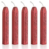 5Pcs Wine Red Manuscript Sealing Seal Wax Sticks Wicks For Postage Letter