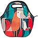 Artovida Artists Collective Insulated Neoprene Lunch Bag - Washable Soft Lunch Tote for Work and Picnic - Design by Budi Kwan (Indonesia) Flock of Birds - Classic