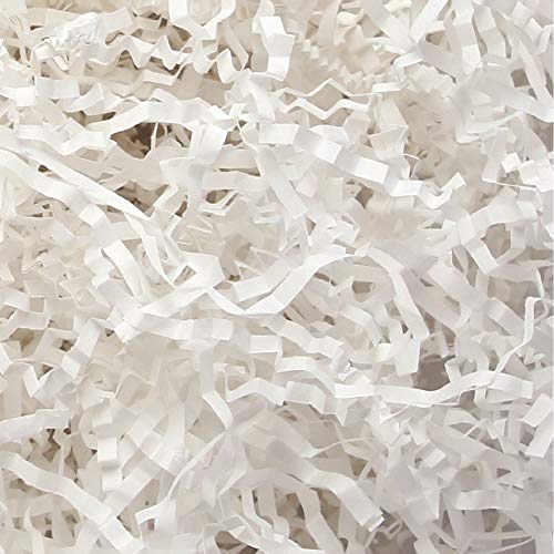 PACKHOME 1 LB Crinkle Cut Paper Shredded Paper Shred Filler, Premium Quality for Gift Packing and Baskets Filling (Snow White)