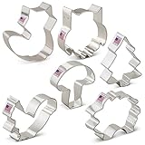 Woodland Animal Cookie Cutter Set - 6 piece - Owl, Fox, Hedgehog, Mushroom, Squirrel and Tree - Ann Clark - Tin Plated Steel