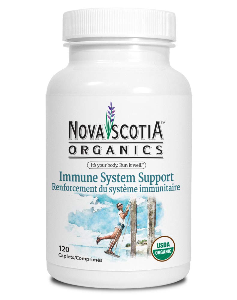 Nova Scotia OrganicsImmune System Support Formula (120 Caplets); Certified Organic; Vegan; Organic Astragalus Root, Reishi Mushroom and Eleuthero Root