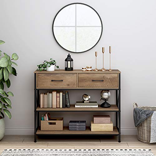 HOMECHO Console Table with Drawers, Tall Entryway Table with Storage