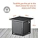 TACKLIFE Propane Fire Pit Table, 28 Inch 50,000 BTU, Outdoor Companion, Auto-Ignition Fire Table with Cover, CSA Certification, Strong Striped Steel Surface, as Table in Summer, Stove in Winter