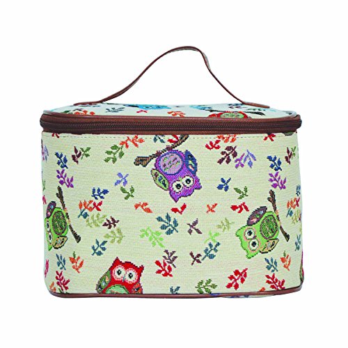 Signare Womens Vanity Bag/ Toiletry Case/ Make-Up Case, Available in 14 Designs (Owl)