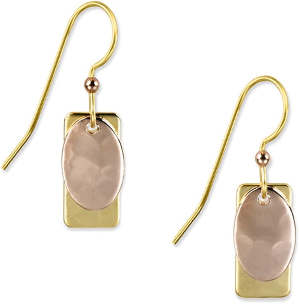 Silver Forest Earrings rectangle w/oval Jewelry