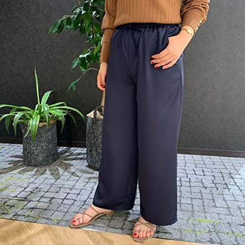 Amazon アールユー 秋物 サテンワイドパンツ 75ネイビー 5l ロングパンツ 通販