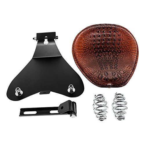 Senkauto Leather Motocycle 3" Bobber Solo Seat Spring Mounting Bracket Kit For Harley Sportster XL 883 1200 48 Dyna Honda Yamaha Kawasaki Suzuki