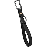 DELSWIN Wristlet Lanyard with Carabiner and Key Ring - Heavy Duty Wrist Key Chain, Black