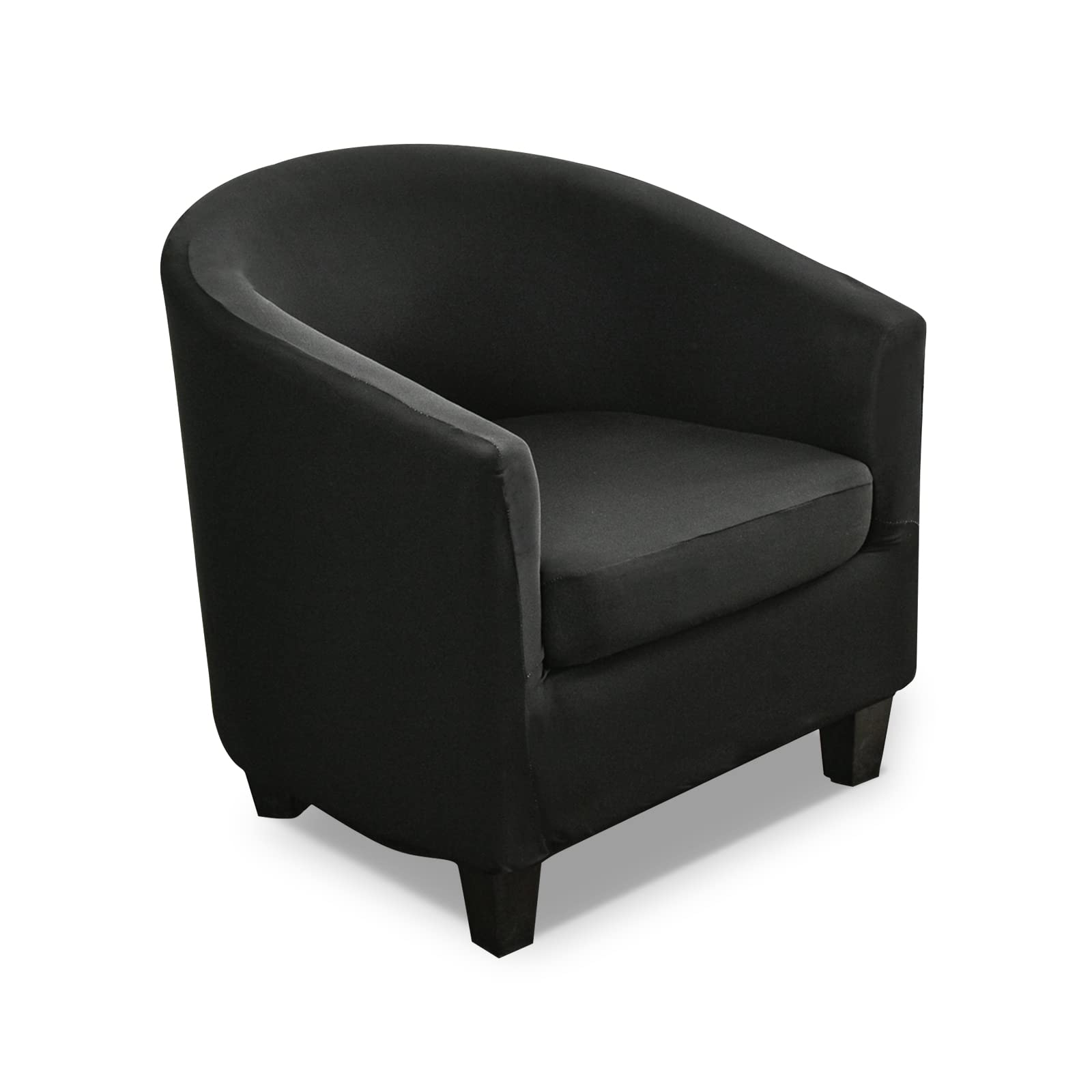 VanderHOME Tub Chair Slipcover Washable Stretch Sofa Slipcover Tub Chair Cover Armchair Protector Club Chair Cover Tub Chair Protector Cover Decoration for Living Room, Cafe-Black