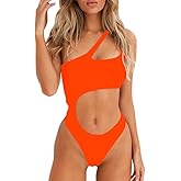 SherryDC Women's Sexy Cutout One Shoulder High Cut Cheeky One Piece Swimsuit Bathing Suit
