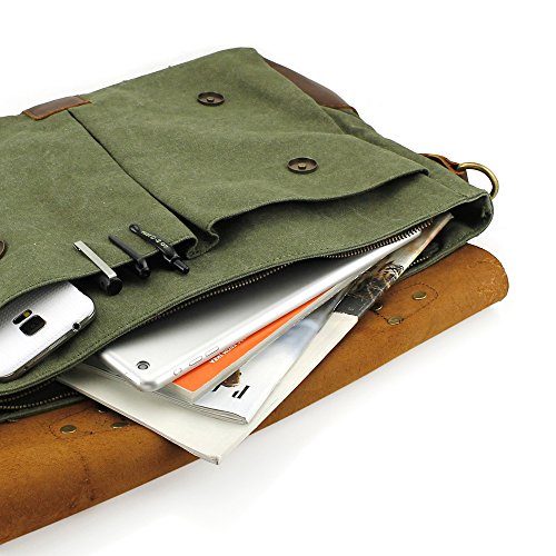 GEARONIC TM Men's Vintage Canvas Leather Messenger Bag Satchel School