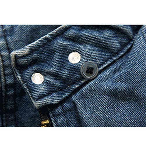 MODOQO Men's Hoodies Long Sleeve Washed Denim Jackets Warm Jeans Coats Outwear ï¼ˆBlueï¼Œ3XLï¼‰