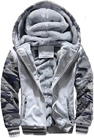 Hanxue Men's Winter Warm Full Zip Eco Sherpa Fleece Hoodie Jackets