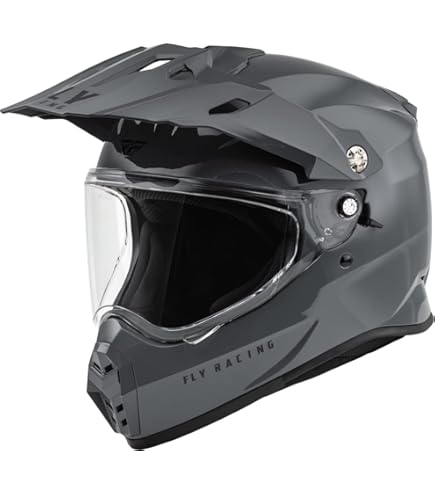 Amazon.com: Fly Racing 73-7020L Trekker Solid Helmet Grey Lg