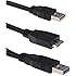 (35cm - 1Feet - 0.35M) New USB 3.0 Dual Power Y Shape 2 X Type a to Micro B SuperSpeed Cable for External Hard Drives Seagate/Toshiba/WD/Hitachi/Samsung & Wii U