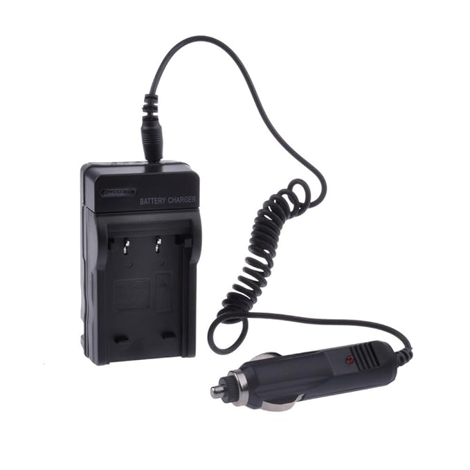 Camera Battery Charger (AC Wall Plug + 12v Car Adapter