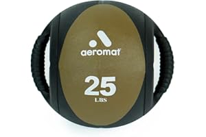 Aeromat Dual Grip Power Medicine Balls for Abdominal Training and Rotational Movements - 9" Diameter - Weights Color-Coded