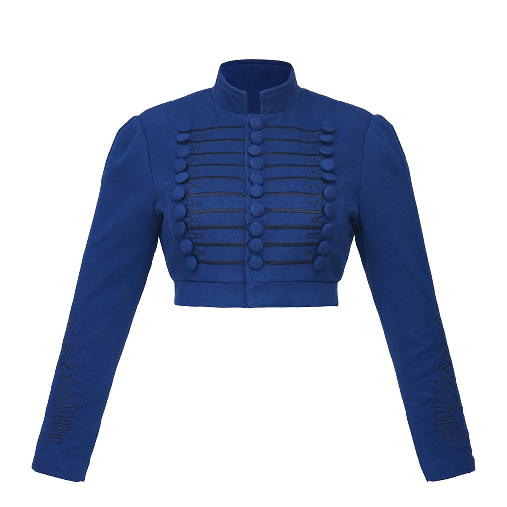 Photo 1 of Women's Empire Costume Spencer Jacket Regency Crop Redingote Horse Riding Show Coat (Navy Blue, XL)