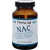 Twinlab NAC N-Acetyl Cysteine - Help detoxify the body. - Gluten Free - 600 mg - 60 Capsules (Pack of 4)