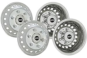 Pacific Dualies 44-1608A Polished 16 inch 6 Lug Stainless Steel Wheel Simulator Kit for 2012-2019 Ford Transit Bus, 2012-2019