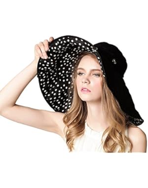 Women Large Wide Brim 2in1 Floppy Travel Beach Sun Visor Bucket UPF 50+ Hat Cap
