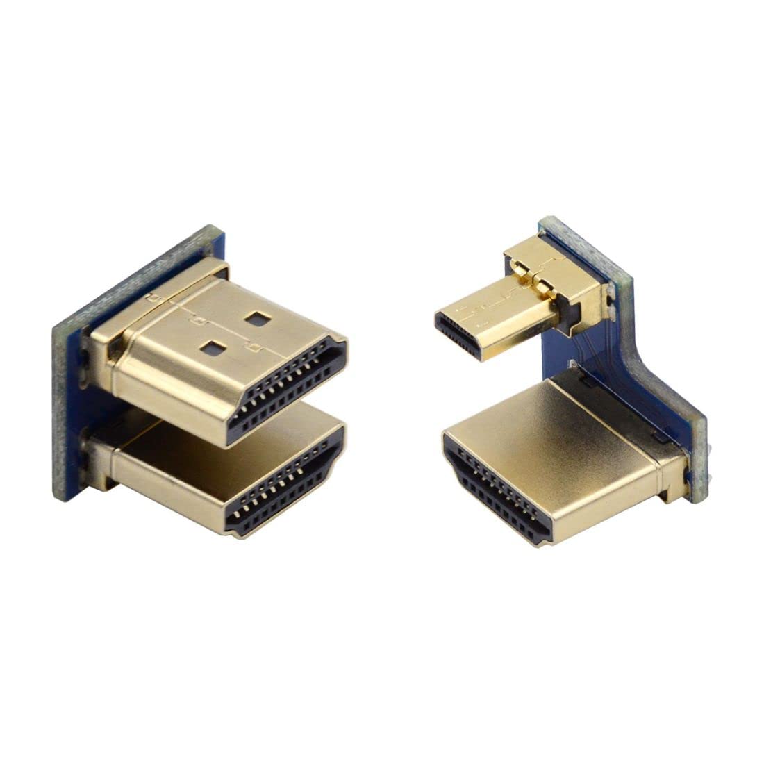 chenyang CY HDMI Type A Male to Micro HDMI Type D Male Connector Socket for Raspberry PI 3B/3B+/4B U Shape Angled 2pcs/Set