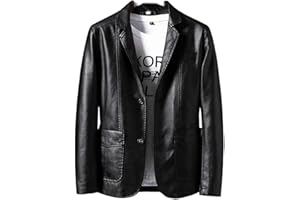 Men's Spring Autumn Casual Pu Fitted Motorcycle Leather Jacket