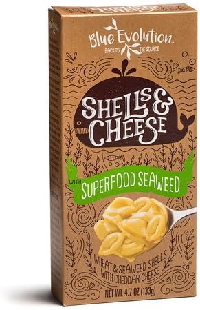 Shell Pasta Infused With Superfood Seaweed 4.7oz Classic Cheddar-Cheesy Taste Plus Seaweed Benefits, Exceptionally Fulfilling, Kid Approved (1 Box)