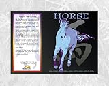 Asian Oriental Chinese Zodiac Poster Year of the Horse: Birth Years 1918 1930 1942 1954 1966 1978 1990 2002 2014