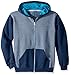 Fruit of the Loom Big Boys' Explorer Fleece Give Me S’More Warmth Hoodie, Smoke Blue Stripe/T.Blue Heather/Amulet Teal Heather, Medium