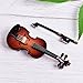 Dengguoli Size 3 inch Mini Violin Dollhouse Miniature Musical Instrument Wooden Model Decor with Bow, Stand Support, and Case