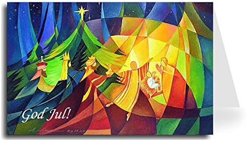 Merry Christmas Greeting Card - Nativity 1 (20 Cards) Norwegian 1